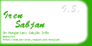 iren sabjan business card